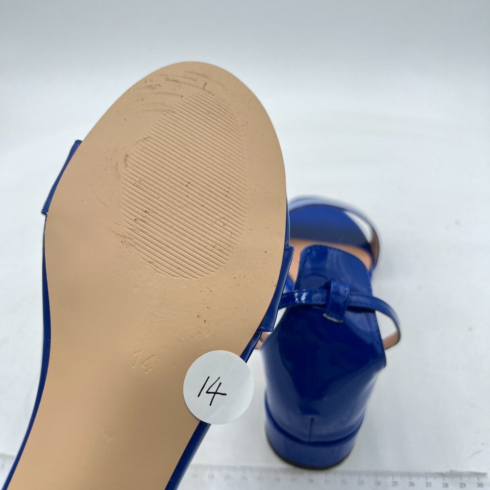 Ydn Blue Block Low Heel Sandals Open Toe Ankle St… - image 6